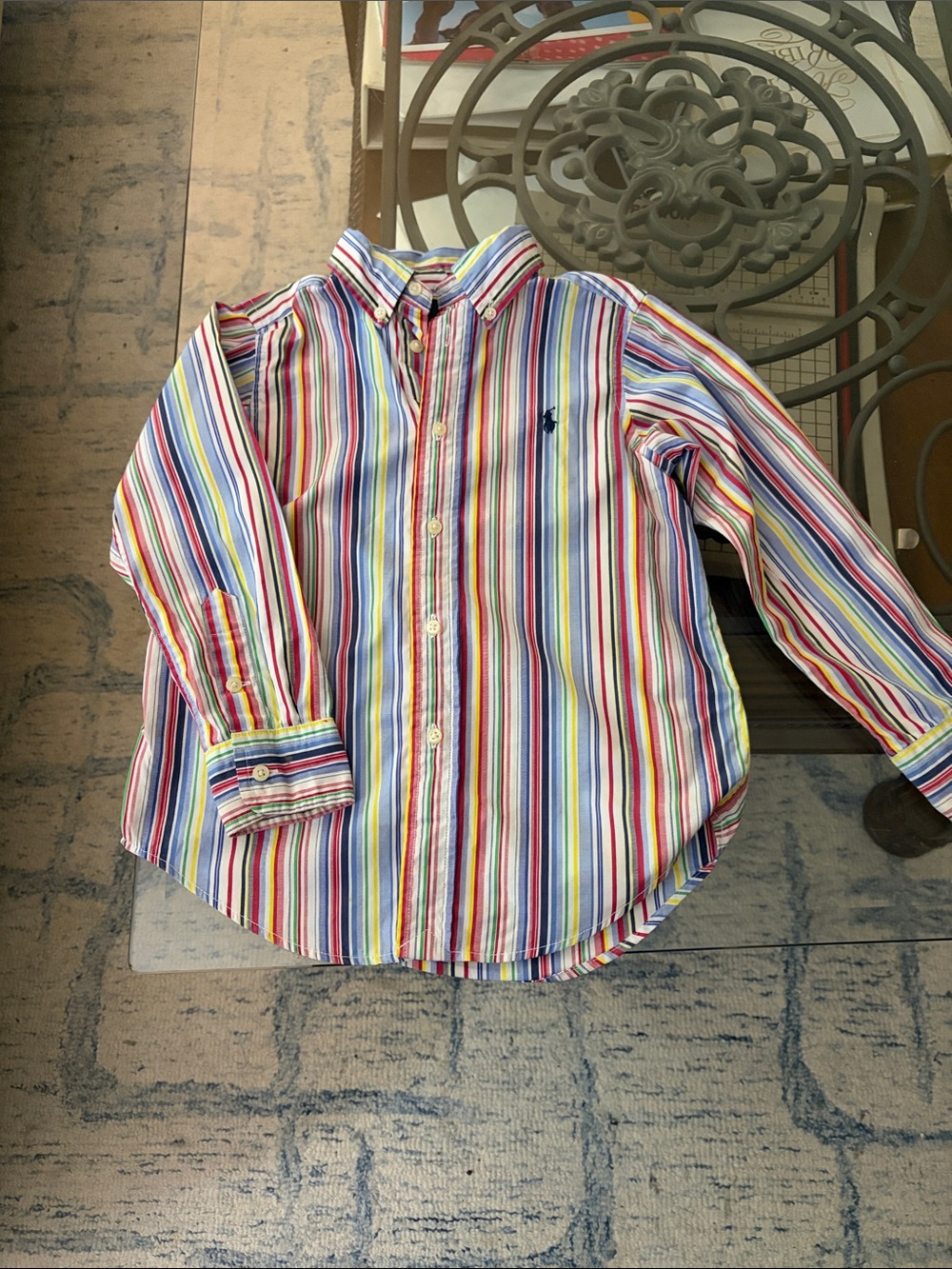 Ralph Lauren Multi-Color Striped Button-Down Shirt